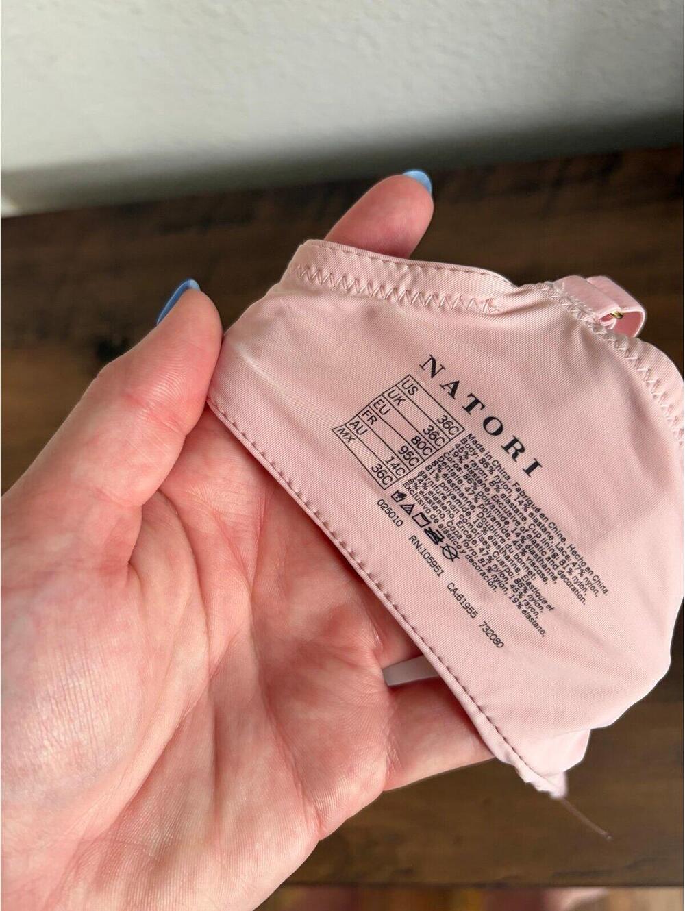 Natori pink bra size 36C. No push up - Picture 3 of 4